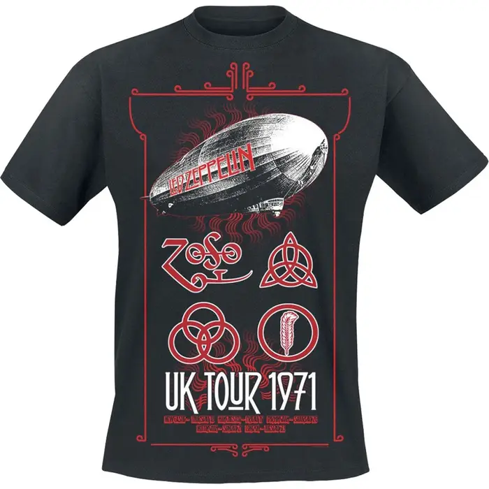 T-Shirt Photo Led Zeppelin Band en coton pour hommes et femmes