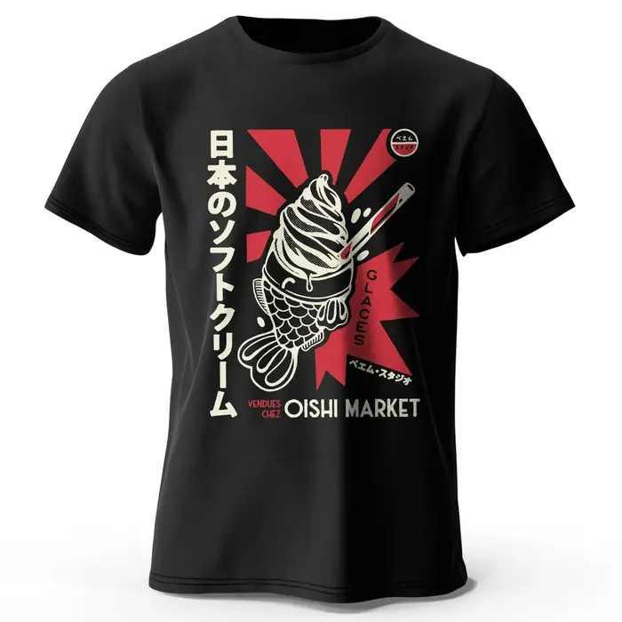 T-Shirt 100% coton imprimé Foodie japonais