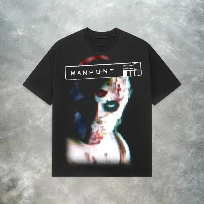 T-shirt Manhunt PS2_ T-shirt de jeu d'horreur rétro Y2K en pur coton, coupe ample, unisexe, mode déc