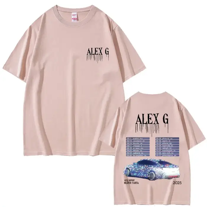 Singer Alex G Tour 2025 T-shirt Summer Men Women Cotton Casual Crewneck T Shirts Male Fashion Oversized Short Sleeve T-shirts