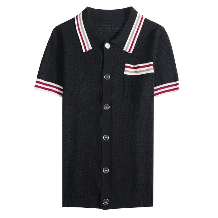 Polo en tricot pour homme à manches courtes