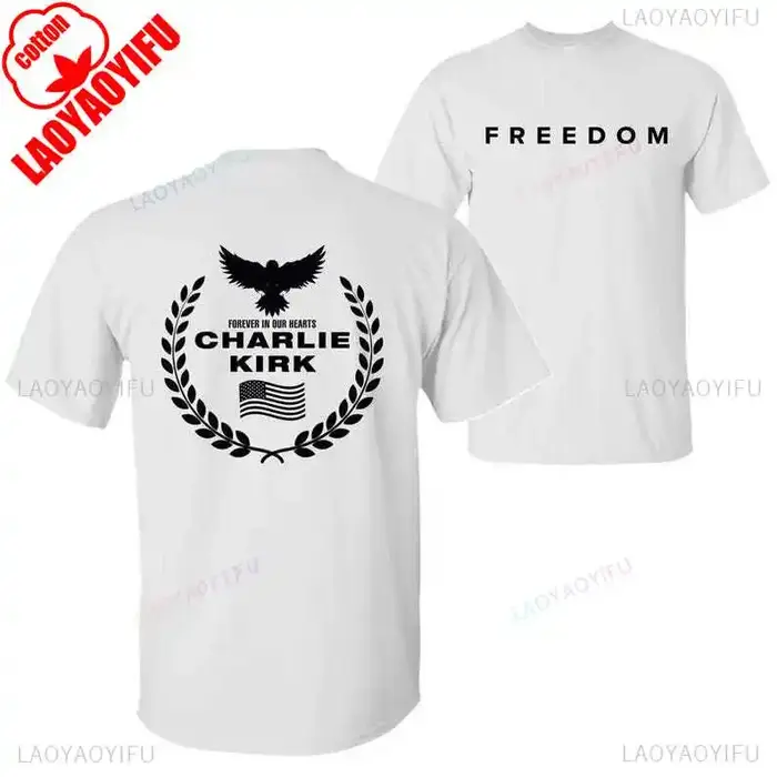 Chemise de liberté Charlie Kirk, chemise de héros américain commémoratif hommage, chemise d'activism