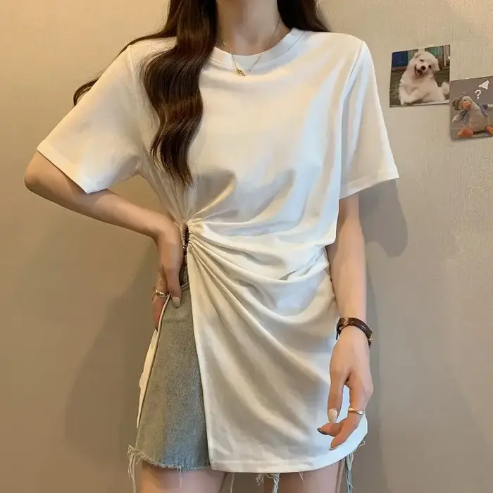 T-shirt long décontracté pour femme