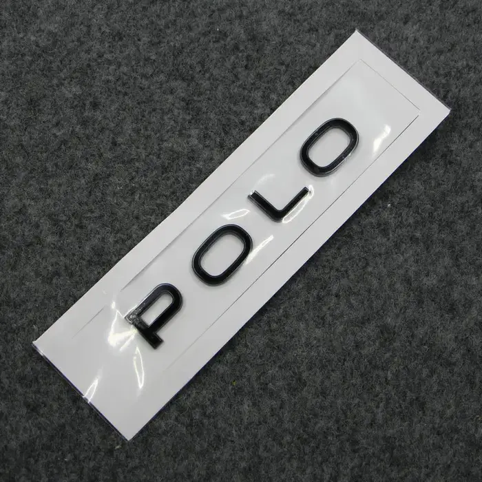 Appliquer au NOUVEAU Polo Marque arrière Étiquette de bagage Logo lettré Noir brillant