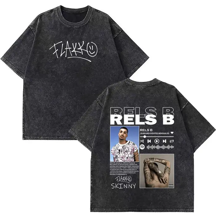 Rappeur RELS B Skinny Flakk A New Star Album Merch T-shirt hommes femmes mode Hip Hop T-shirts coton surdimensionné lavé