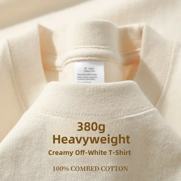 300g coton t-shirts hommes à manches courtes poids lourd été col rond ample respirant chemise pour h