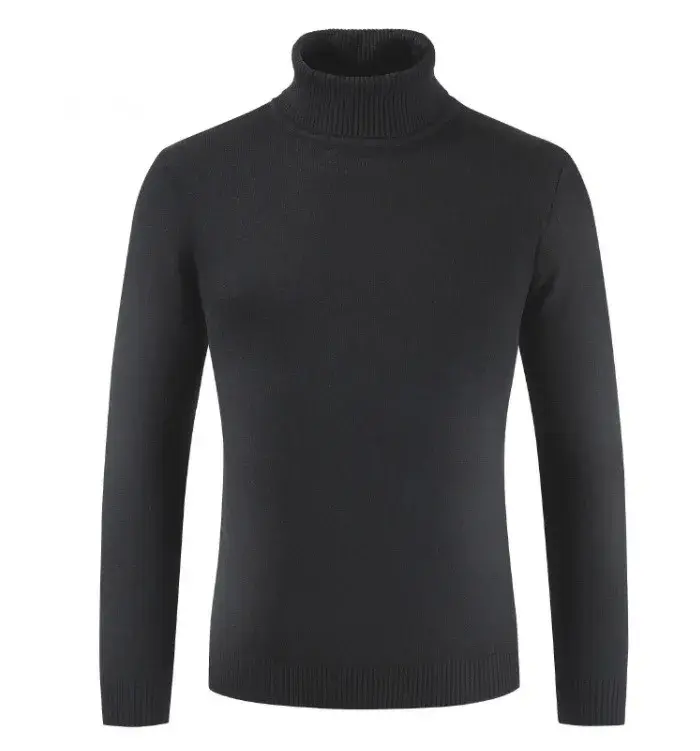Pull tricoté décontracté pour homme, coupe ajustée, col montant, collection automne-hiver 2026