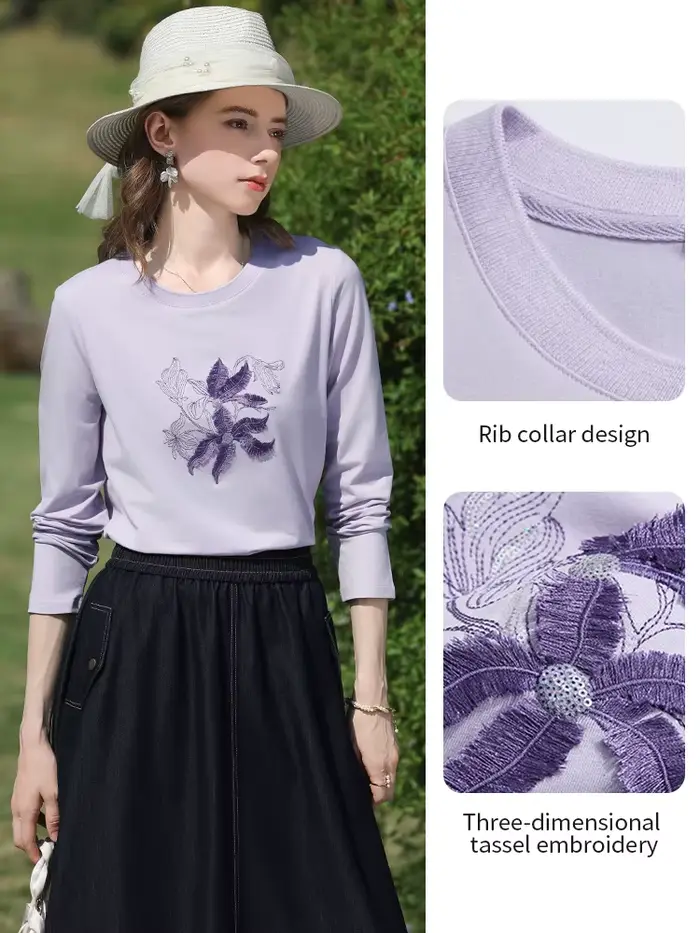 I BELIEVE YOU T-shirt à manches longues lilas pour femme