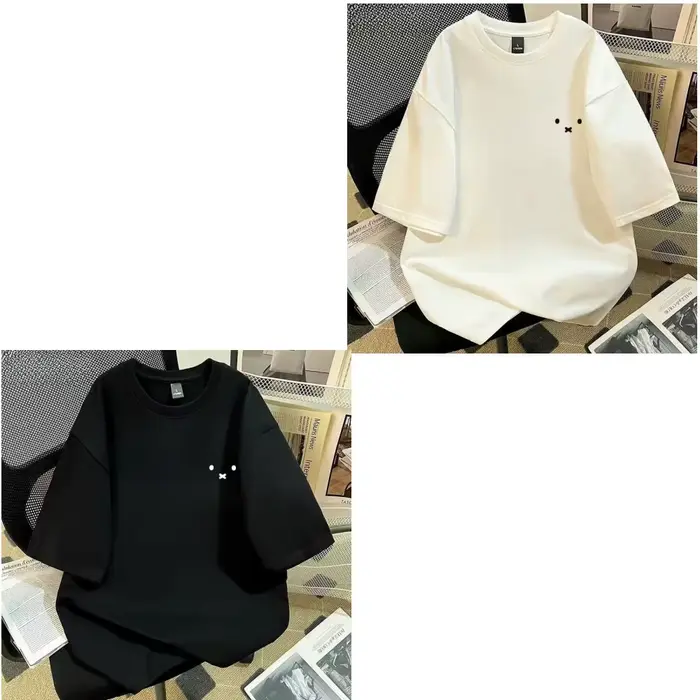 T-shirt Kawaii Miffy avec imprimé de dessin animé mignon