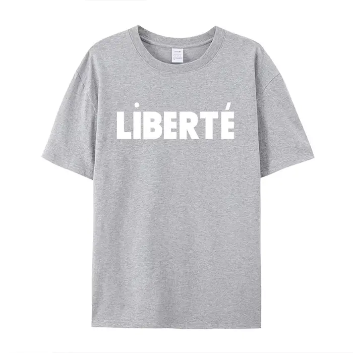 Liberte lettres françaises impression femme élégant à manches courtes t-shirts été ample coton décon