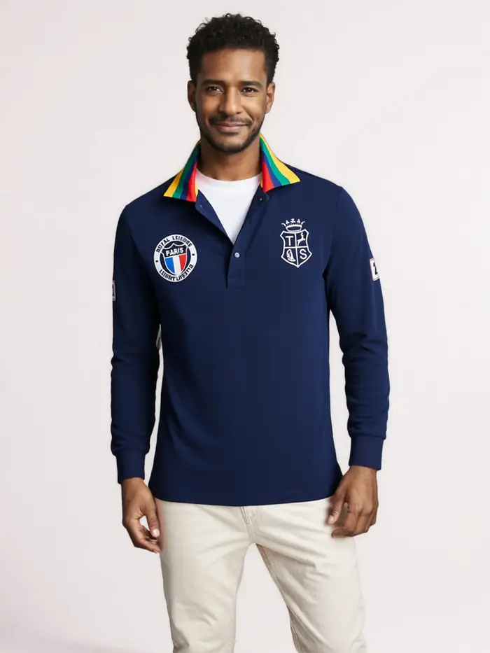 Chemises polo longues en coton 100% pour hommes