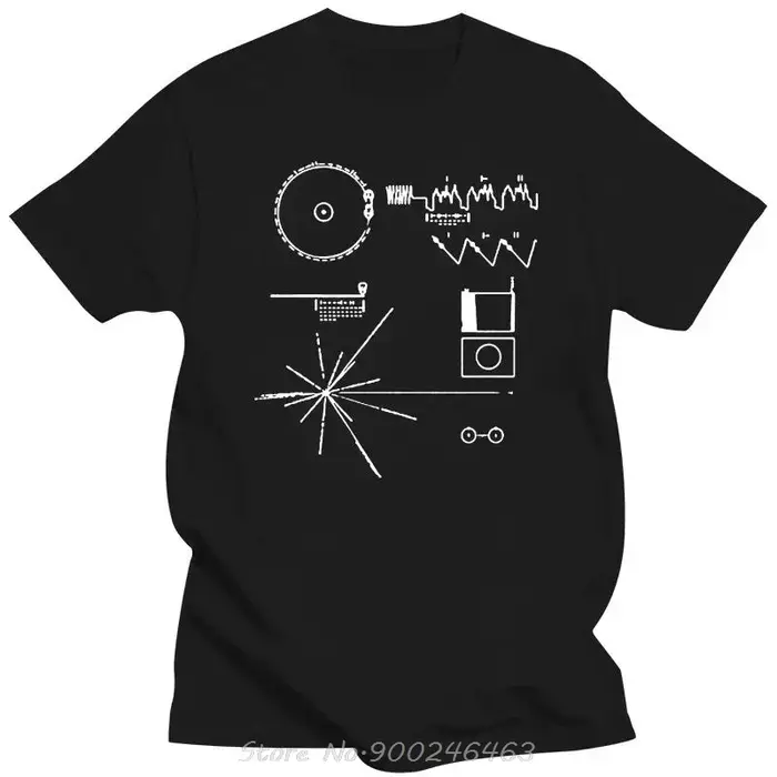 Voyager drôle disque d'or Carl Sagan T-shirt décontracté hommes vêtements hauts t-shirts Harajuku Streetwear