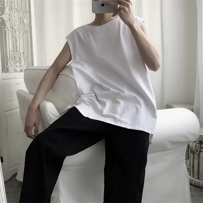 Débardeur sans manches à col rond pour hommes, couleur unie, décontracté, absorbant l'humidité, séch