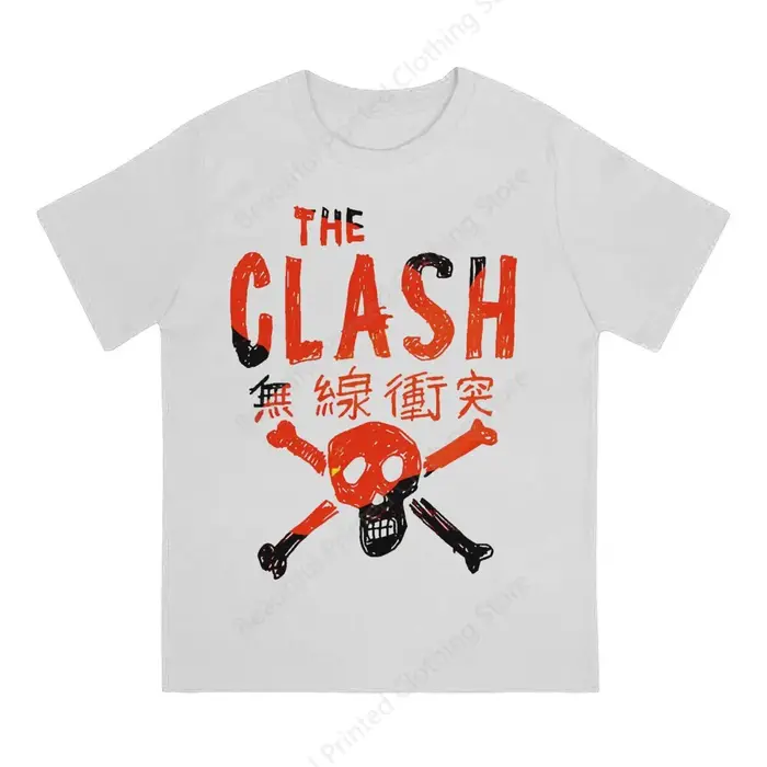 T-shirt imprimé drôle rouge The Clash pour couple