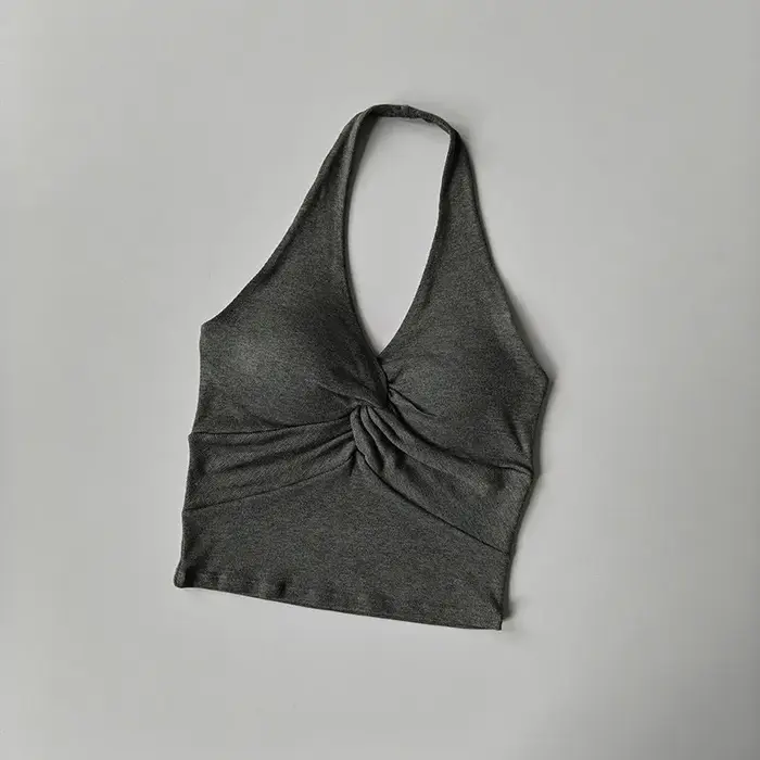Débardeur Halter pour Femme, Vêtement d'extérieur Printemps, Dos Élégant, Tenue de Sport et Fitness 
