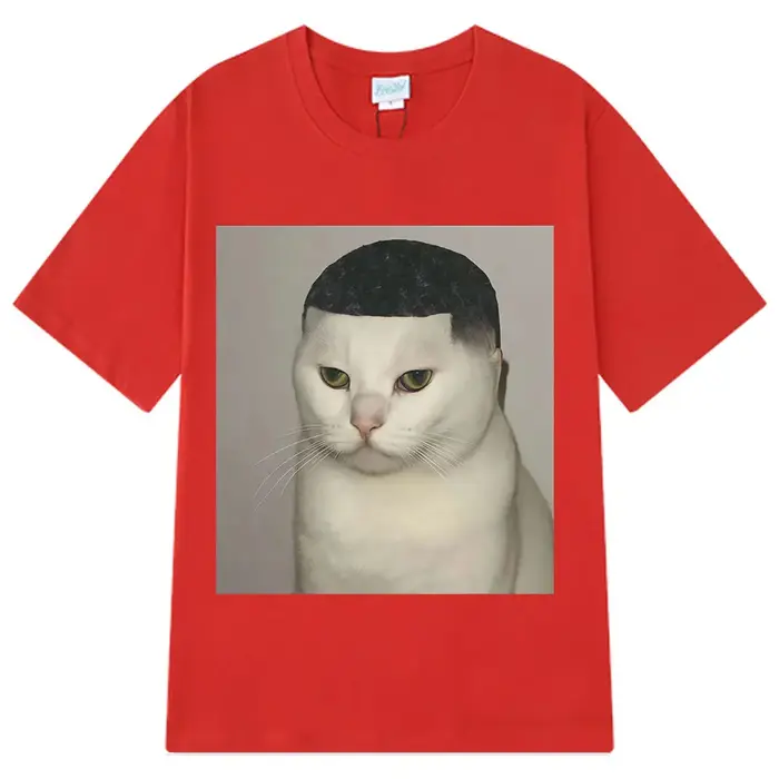 T-shirt humoristique avec motif de chat coupé à la tondeuse
