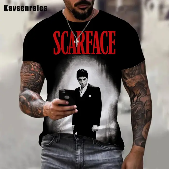 T-shirt du film planchers face Tony Montana pour hommes et femmes