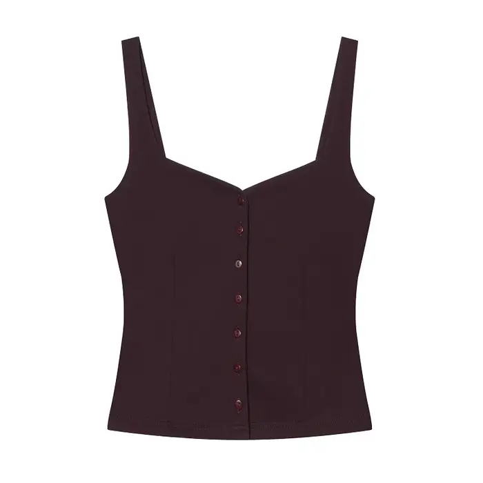Haut court boutonné pour femme, débardeur d'été, corset sexy dos nu, bustier pour femme, débardeurs