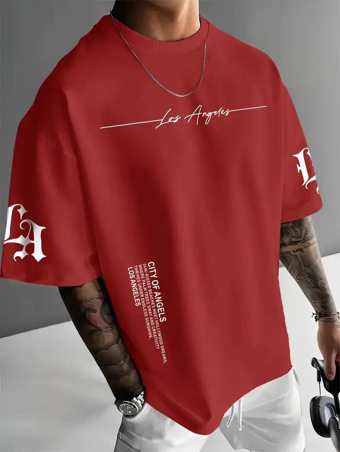 Le nouveau T-shirt pour hommes d'été 2025 est un haut simple pour hommes d'extérieur décontracté et à la mode avec des imprimés de lettres