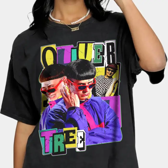 T-shirt unisexe Oliver Tree à motifs rétro vintage