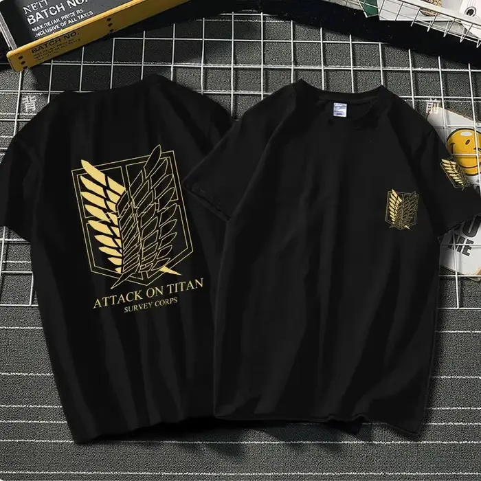 Été Anime attaque sur Titan imprimé T-shirt hommes femmes sur la taille T-shirts à la mode Anime Fan