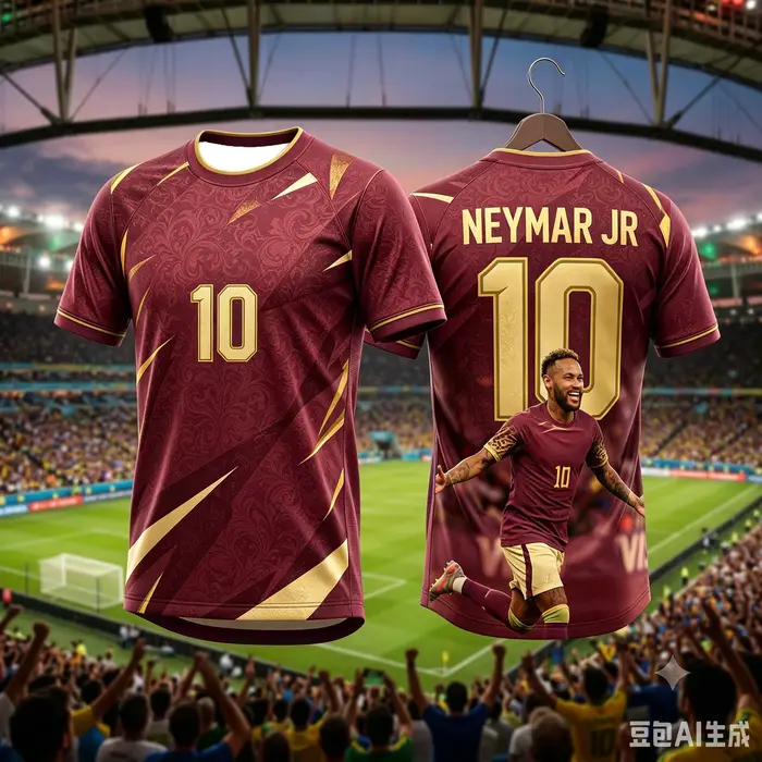 T-shirt de football Brésil pour enfants Neymar #