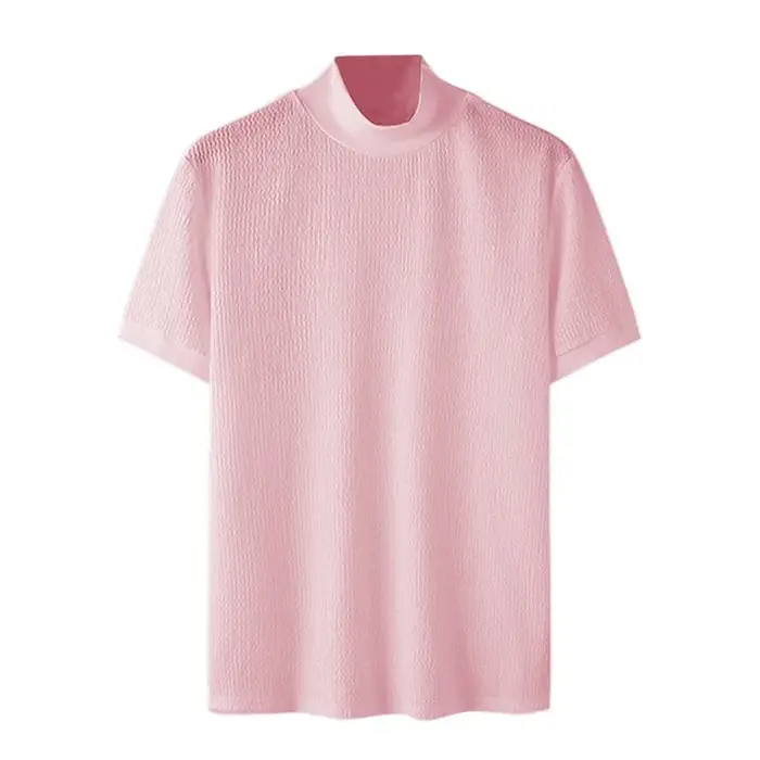 T-shirt moulant à manches courtes et col haut