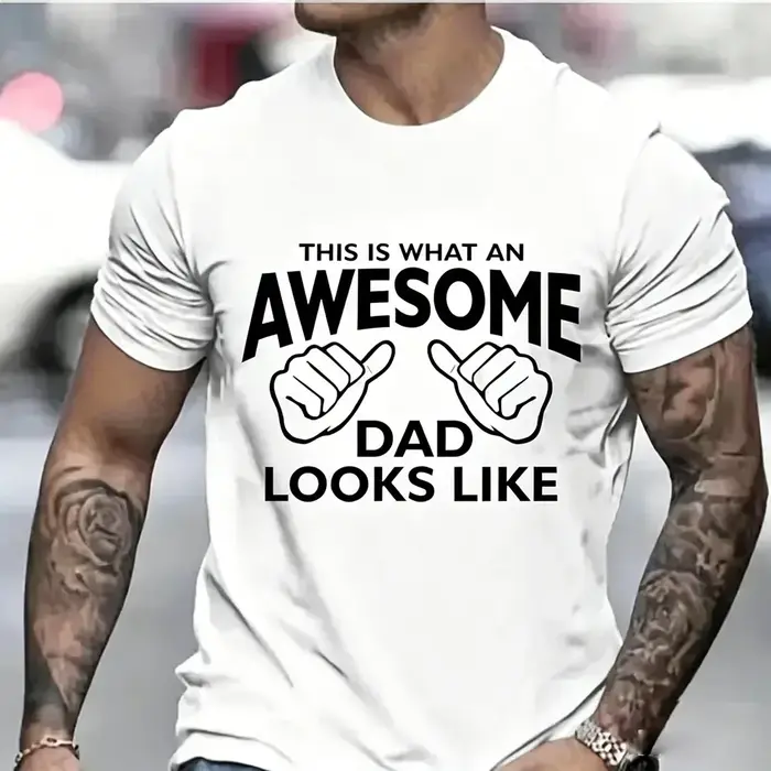 Vêtements pour hommes AWESOME DAD C'est comme ça que se dévêtit un papa T-shirt pour hommes T-shirt