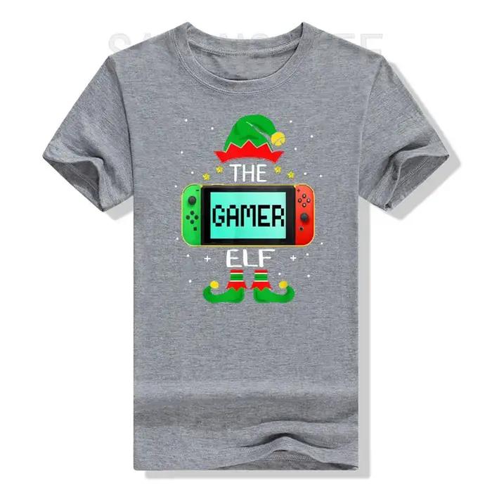 T-shirt de Noël elfe assressentiGamer Family Gaming pour enfants et hommes