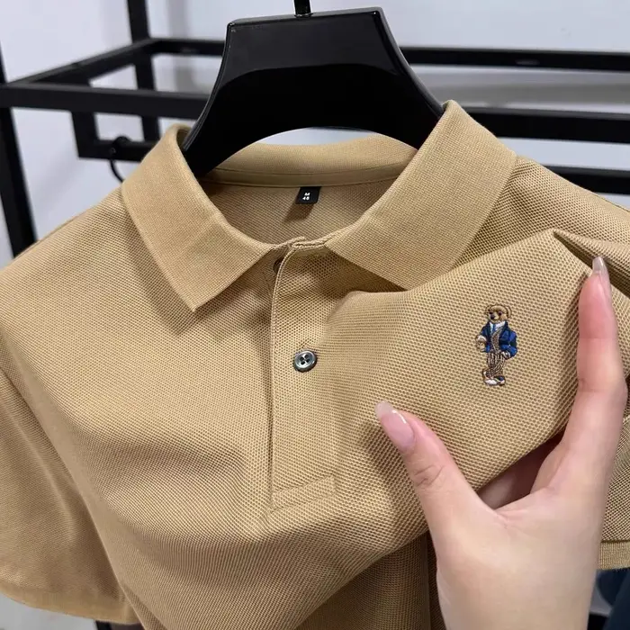Polo d'été à manches courtes en coton de haute qualité pour hommes