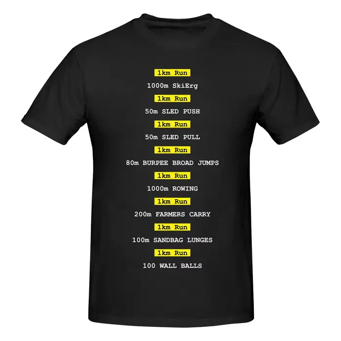 T-shirt imprimé unisexe pour hommes, drôle, Hyrox Fitness Race, chemisiers