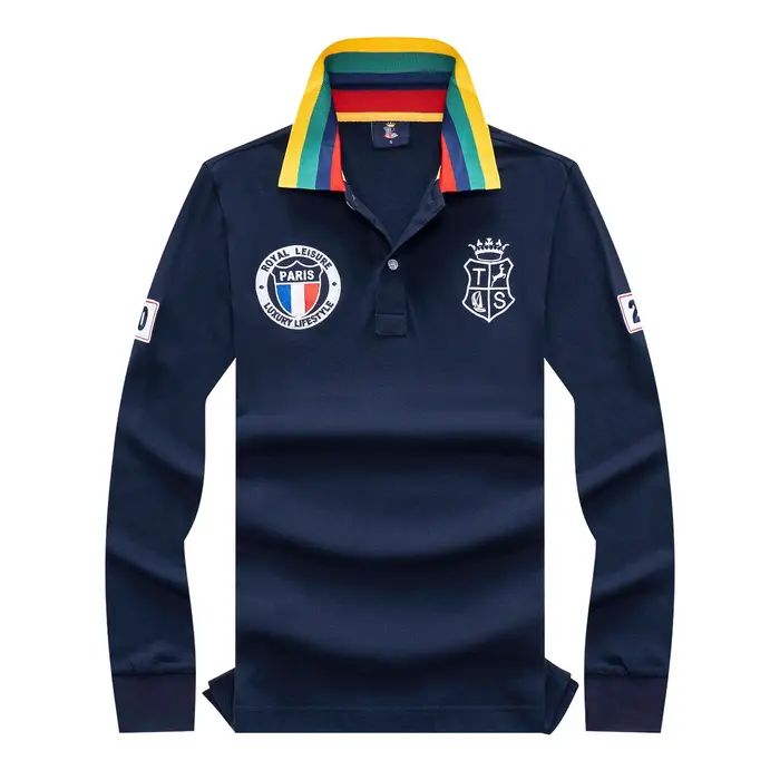 Polo à manches longues pour homme en coton 100% vert