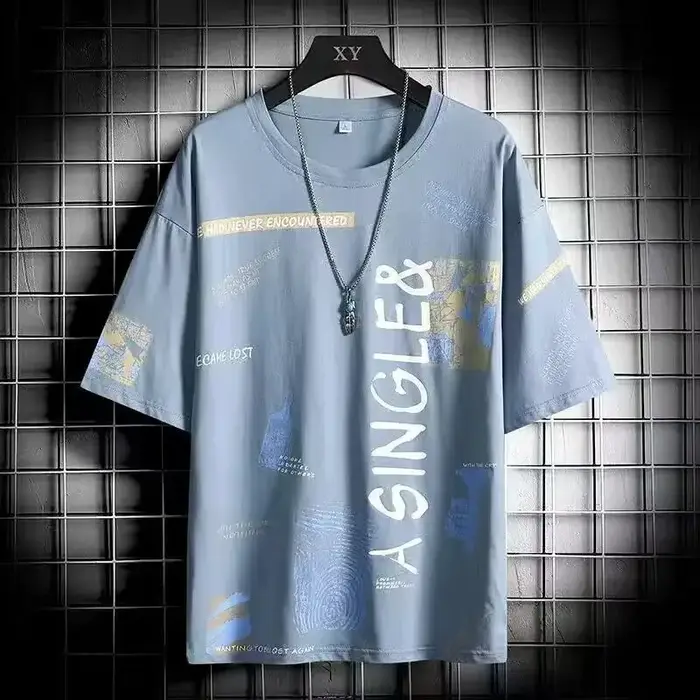 T-Shirt à Col Ras du Cou pour Homme, Vêtement de Rue, Style Rétro, Anime, à la Mode