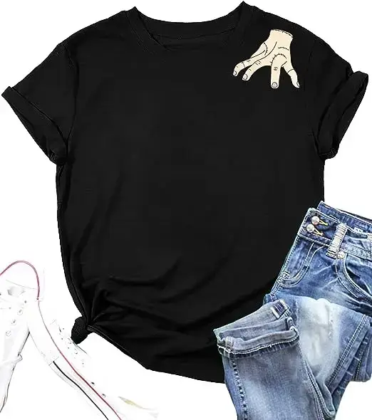 T-shirt graphique Addams pour femme, costume d'Halloween, t-shirt de la famille, mode du mercredi, d