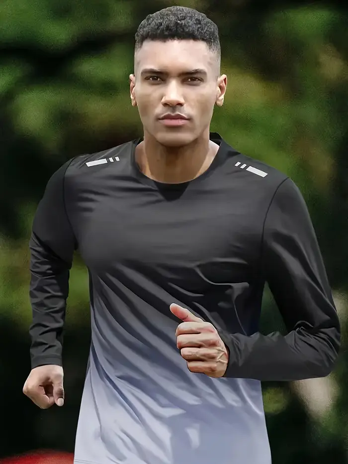 T-shirt de sport amincissant à manches longues pour hommes