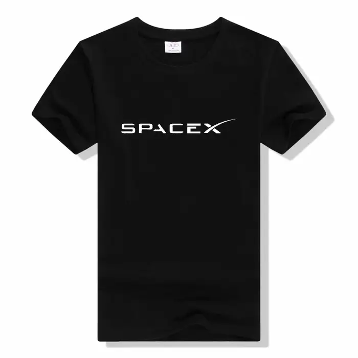 T-Shirt spacex pour hommes, t-shirt d'été en coton, décontracté, à manches courtes, col rond, tissu 