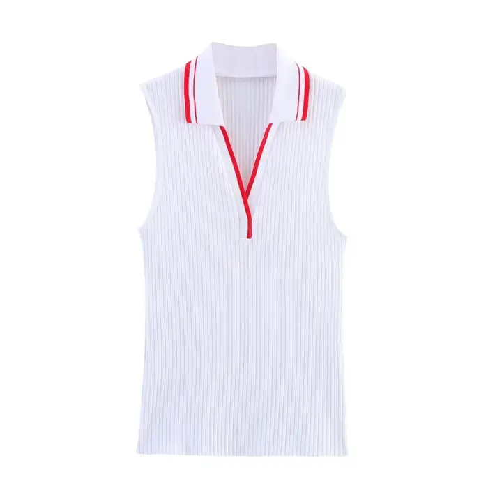 BSAY haut côtelé pour les femmes mode été nouvelle rayure sans manches col en v Blouse vêtements de rue gilet réservoir Chic dames hauts Mujer