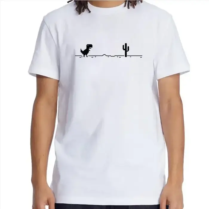2025 T-shirts pour hommes imprimé dinosaure Cactus hauts drôles été coton T-shirt