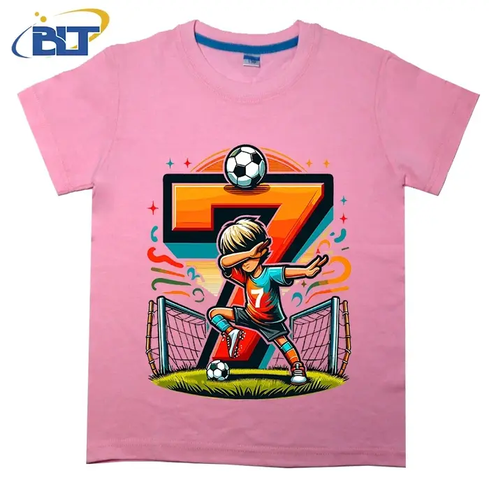 T-shirt d'été en coton à manches courtes pour enfants de 7 ans