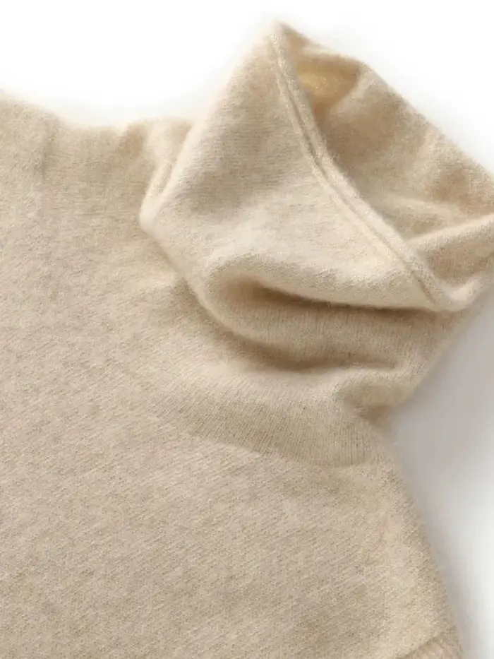 Femmes laine mérinos sans manches pulls col roulé pull gilet