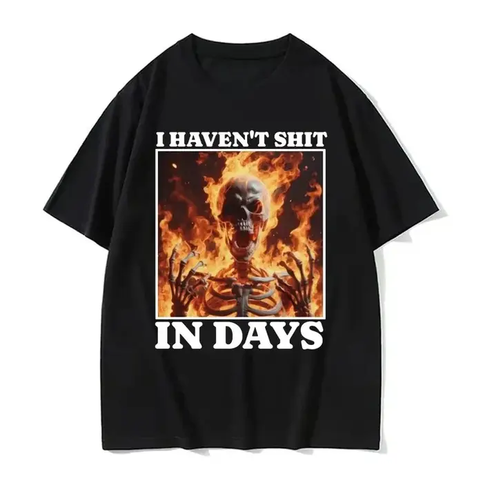 Je n'ai pas merde dans les jours T-shirt drôle squelette ferrique Meme T-shirts hommes femmes Harajuku gothique