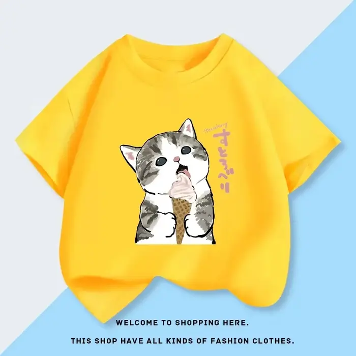 Nouveau T-shirt à manches courtes Mofusand pour fille, haut en pur coton pour bébé, nouvelle collection été, chemise de base pour enfants 2026