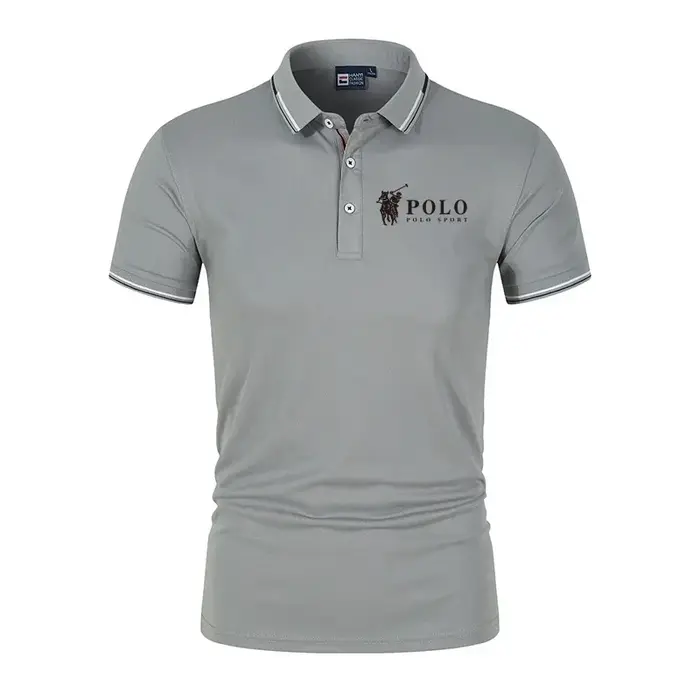 Polo pour homme à manches courtes en tissu 100% soie de lait