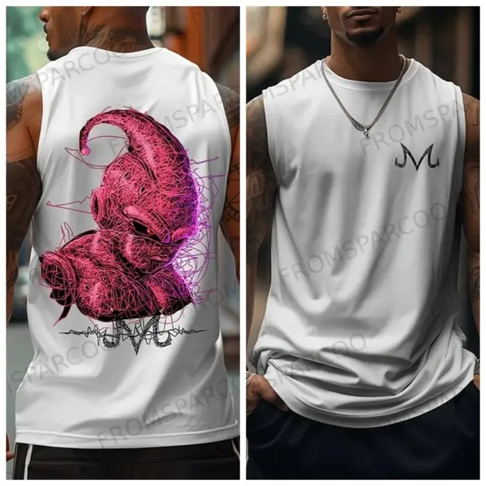 Débardeur de dessin animé de démon rose pour hommes