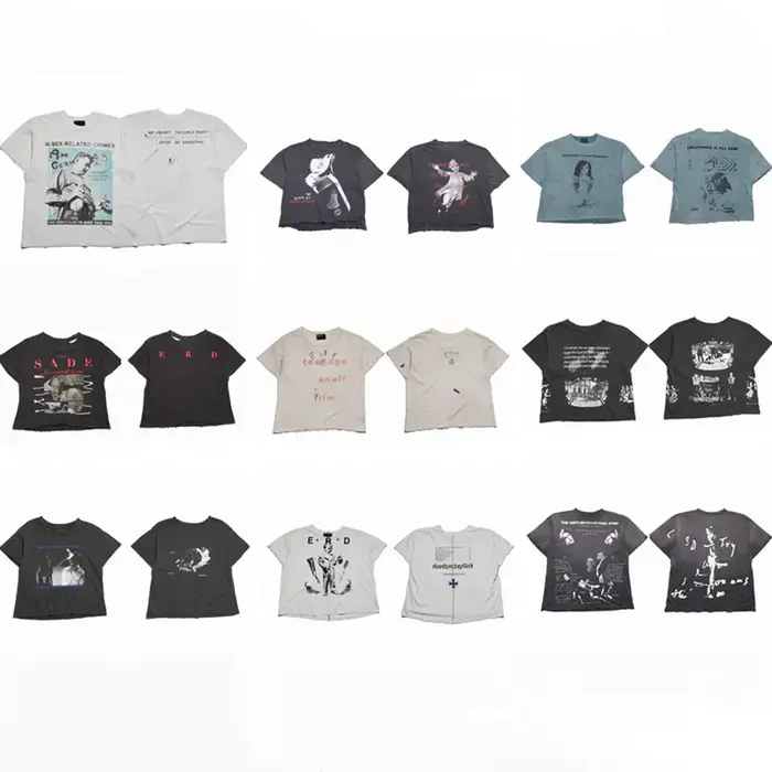 T-shirts à manches courtes en coton rouge pour hommes et femmes