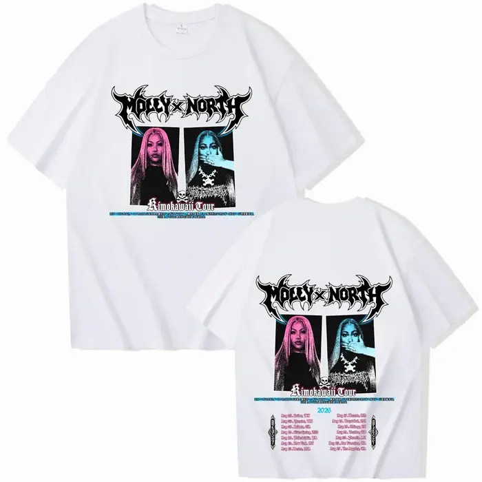 T-shirt North West Molly Santana Kimokawaii Tour pour homme et femme, chemise décontractée à manches courtes et col rond, style Harajuku
