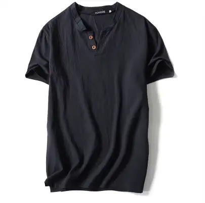 2025 nouvelle marque d'été T-Shirt hommes à manches courtes en vrac respirant coton lin T-Shirt mâle