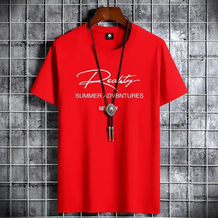 T-shirt ample à col rond et manches courtes pour homme – Haut d'été décontracté pour jeune homme, en