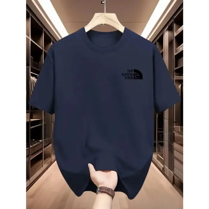 T-shirt à manches courtes et col rond pour hommes, T-shirt polyvalent et décontracté, imprimé, doux et tendance
