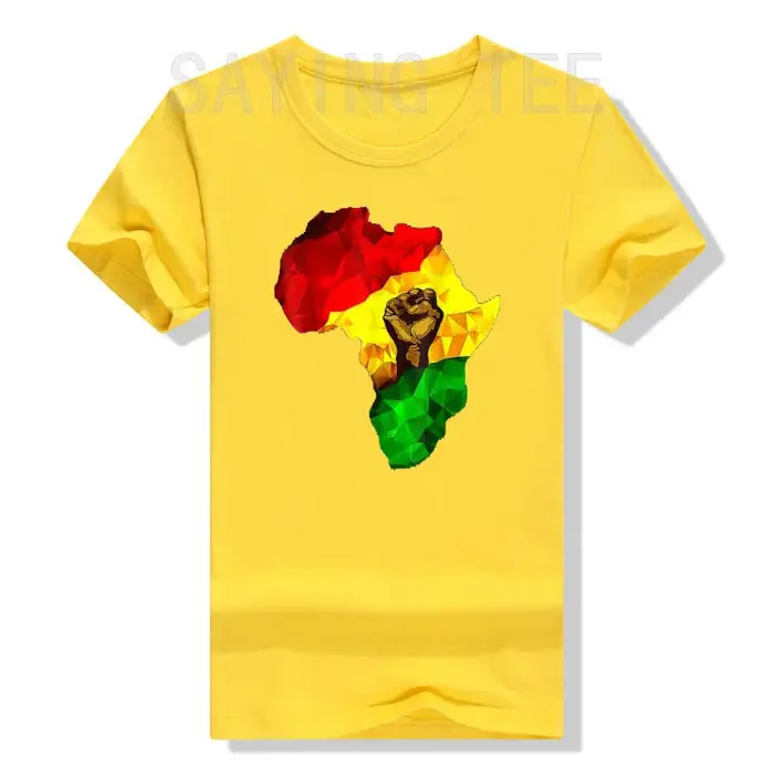 Carte d'afrique main montante Juneteenth fierté africaine jour de la liberté T-Shirt histoire noire vêtements